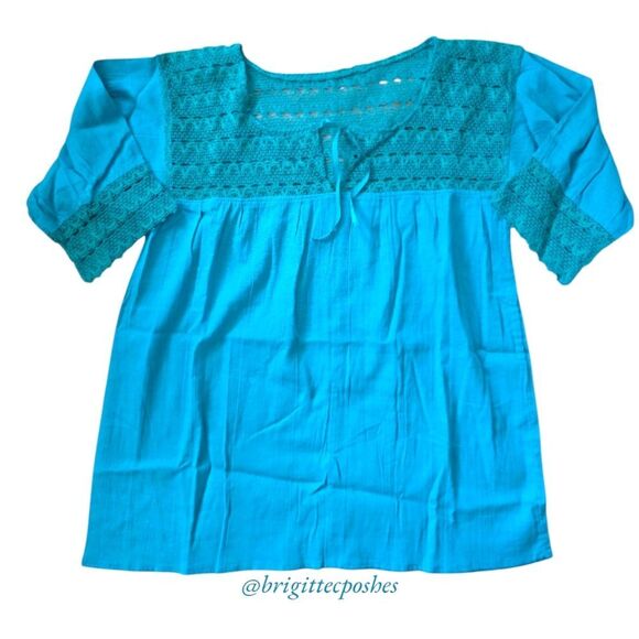 HANDMADE Traditional Laced Mexican Blouse - Picture 7 of 12